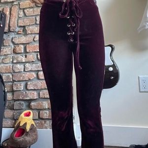 Hand-Sewn Velvet Flare Pants